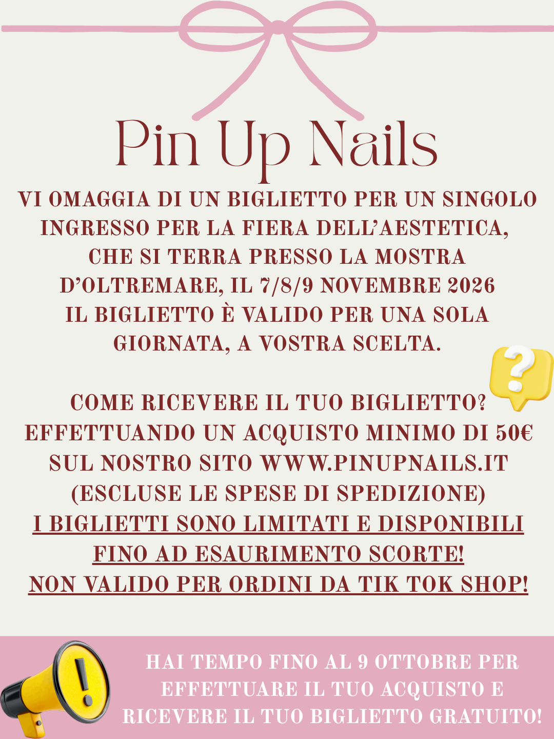 BIGLIETTO OMAGGIO AESTETICA