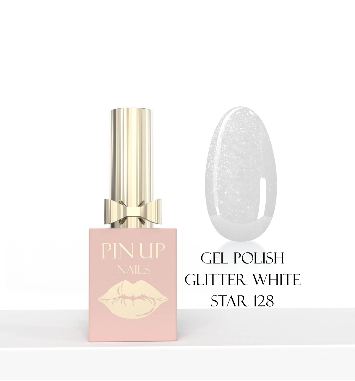 GEL POLISH GLITTER WHITE STAR 128